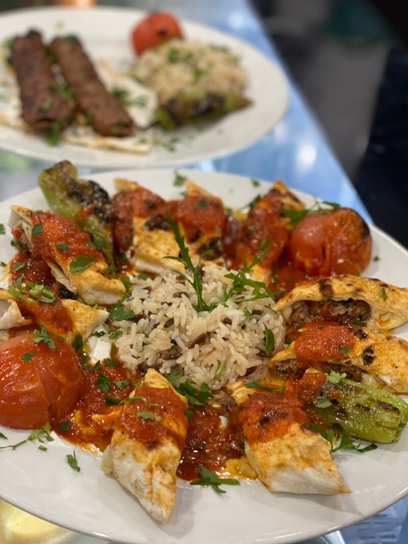 Lamb Beyti Sarma (Rice and Salad)